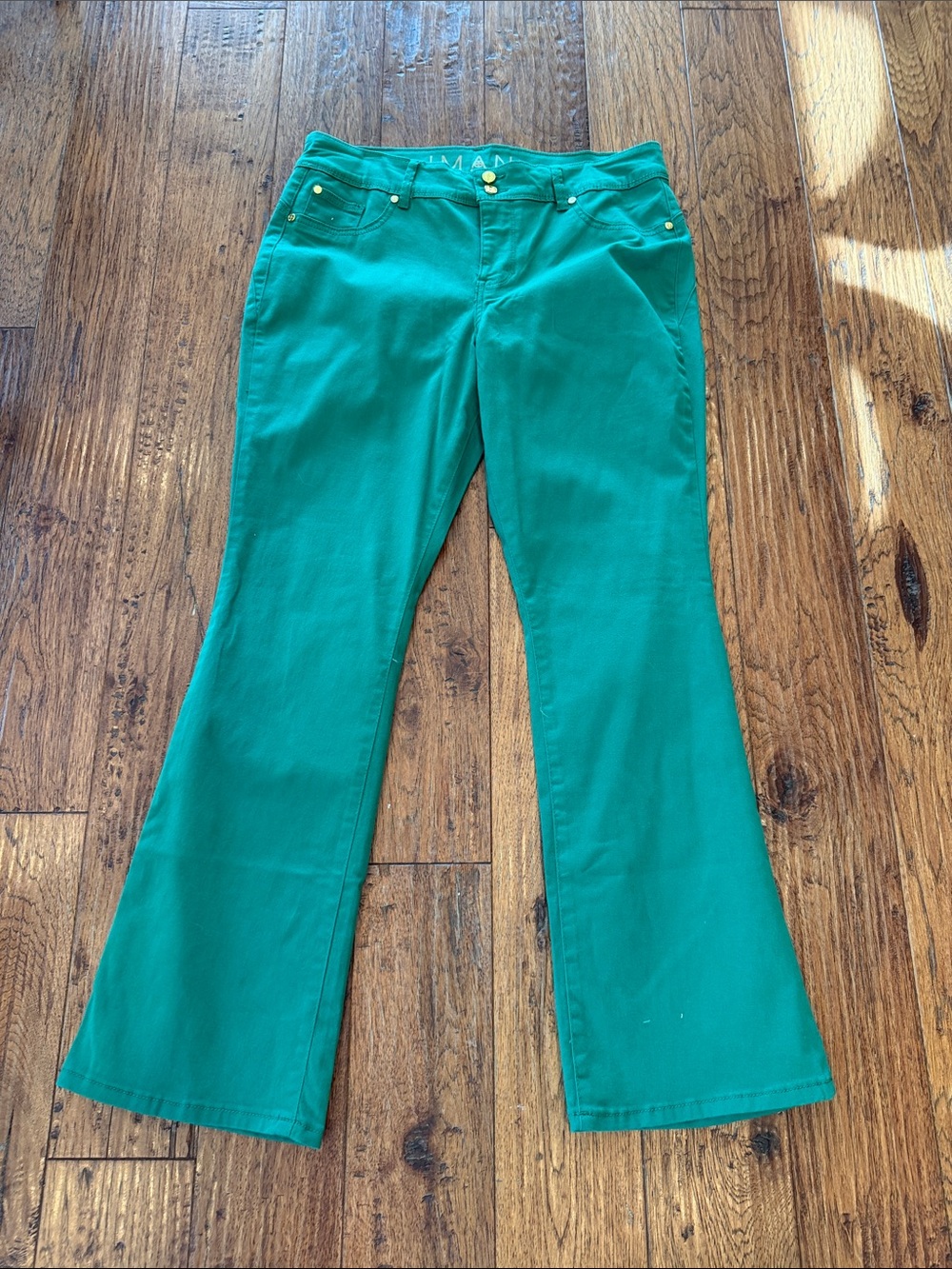 IMAN Emerald Green Flare Pants